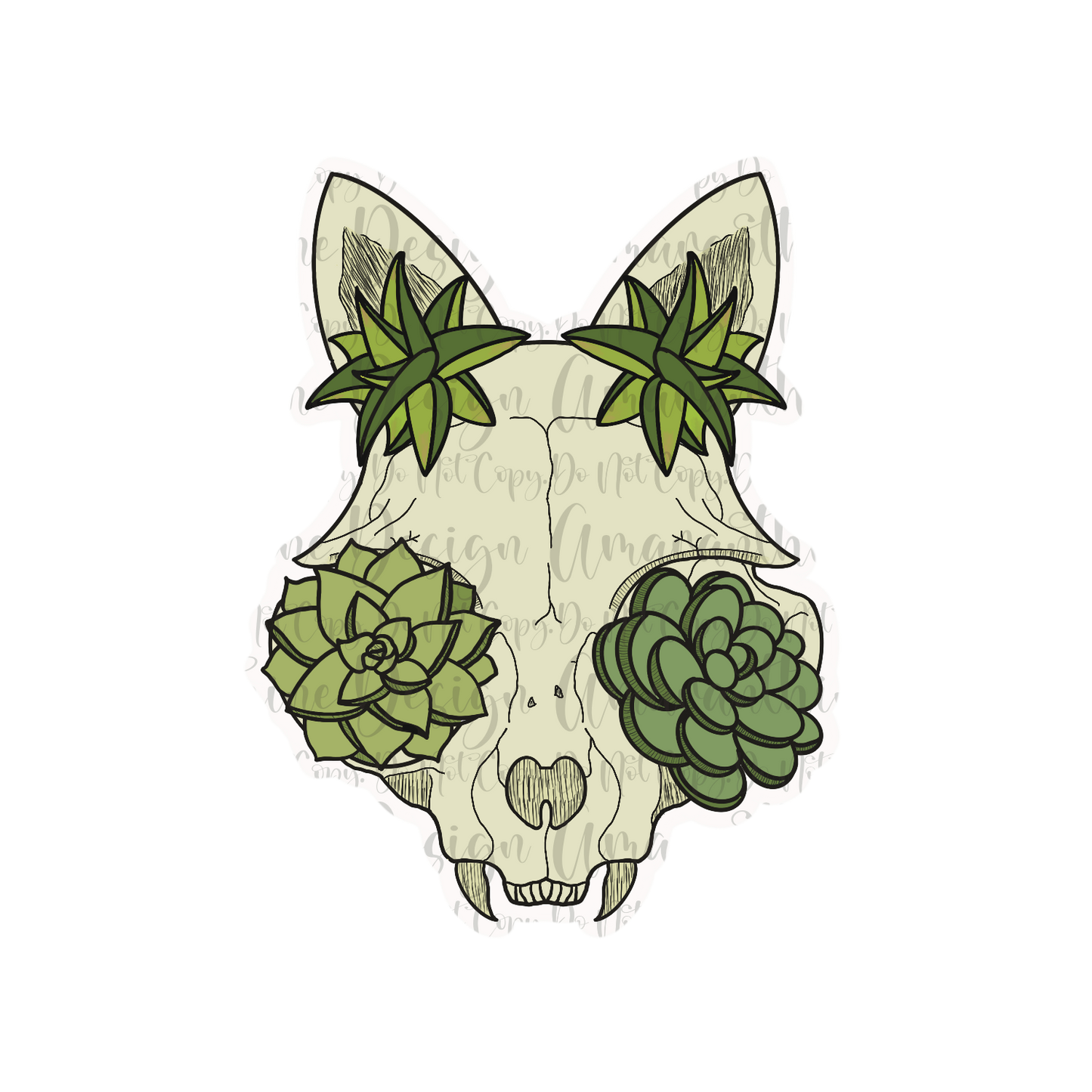 Succulent Cat Skull